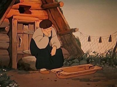 Разбитое корыто (мультфильм "Сказка о рыбаке и рыбке". Источник - торфильм.рф Разбитое корыто (мультфильм "Сказка о рыбаке и рыбке". Источник - торфильм.рф